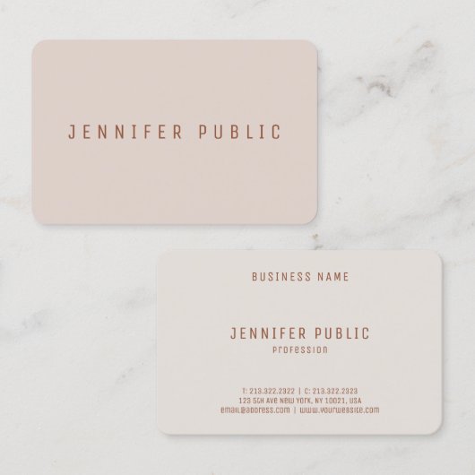 Aangepaste, elegante professionele moderne Sjabloo Visitekaartje (Voorkant / Achterkant)