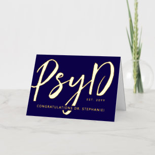 Aangepaste Elegante PsyD Doctor in de Psychologie  Folie Wenskaart