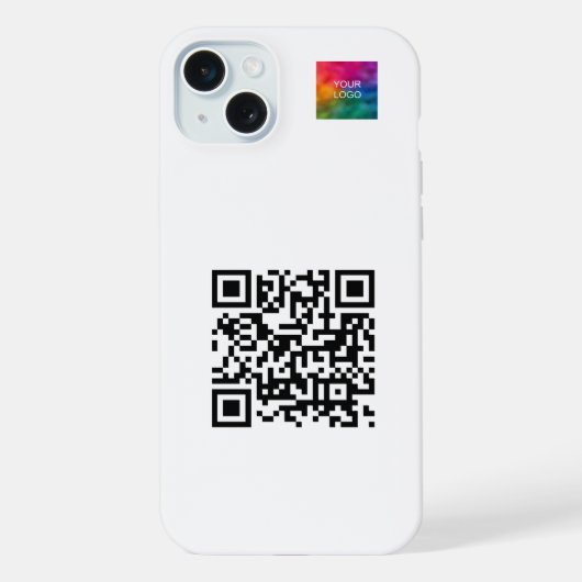 Aangepaste Elegante QR-code Upload Logo Sjabloon T iPhone Hoesje (Achterkant)