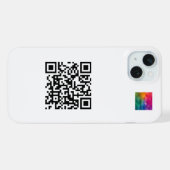 Aangepaste Elegante QR-code Upload Logo Sjabloon T iPhone Hoesje (Achterkant horizontaal)