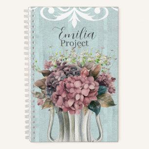 Aangepaste elegante retro botanische waterverfaart notitieboek