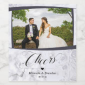 Aangepaste Elegante Romantische Fotobruiloft Wijn Etiket (Enkel label)