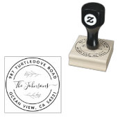 Aangepaste Elegante ronde retour adres stempel (Gestempeld)