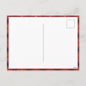 Aangepaste Elegante Rood & Goud Plaid Rendier & Fo Feestdagenkaart (Achterkant)