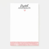 Aangepaste elegante roze glitter post-it® notes (Voorkant)