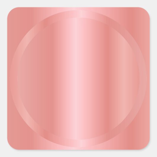 Aangepaste Elegante Roze Goud Voeg Uw Tekst Leeg Vierkante Sticker (Voorkant)