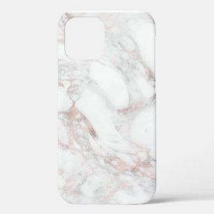 Aangepaste Elegante Roze Gouden Marmer Lege Templa iPhone 12 Hoesje