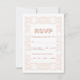 Aangepaste elegante roze kant RSVP-kaart voor brui RSVP Kaartje