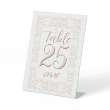 Aangepaste elegante roze kant tafel nummer voor br