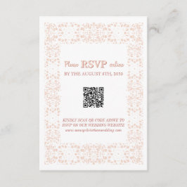 Aangepaste elegante roze kant Wedding Enclosure Ka Informatiekaartje