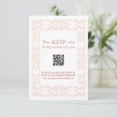 Aangepaste elegante roze kant Wedding Enclosure Ka Informatiekaartje (Staand voorkant)