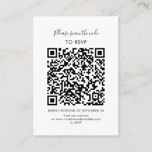 Aangepaste Elegante RSVP QR Code Bijlagekaart Informatiekaartje