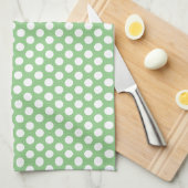 Aangepaste Elegante Rustieke Polka Dots Groene Sja Theedoek (Quarter Fold)