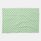 Aangepaste Elegante Rustieke Polka Dots Groene Sja Theedoek (Horizontaal)
