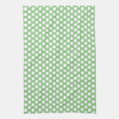 Aangepaste Elegante Rustieke Polka Dots Groene Sja Theedoek (Verticaal)