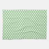 Aangepaste Elegante Rustieke Stippen Groene Sjablo Theedoek (Horizontaal)