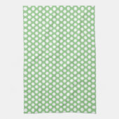 Aangepaste Elegante Rustieke Stippen Groene Sjablo Theedoek (Verticaal)