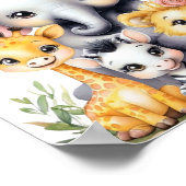 Aangepaste Elegante Safari Kwekerij Baby Dier Poster (Hoek)