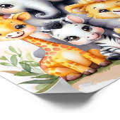 Aangepaste Elegante Safari Kwekerij Baby Dier Poster (Hoek)