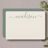 Aangepaste Elegante Sage Groene Typografie Script  Notitiekaartje