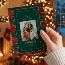 Aangepaste Elegante Schotse Plaid Familie Foto Ker