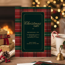 Aangepaste Elegante Schotse Plaid Kerst RSVP