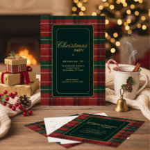 Aangepaste Elegante Schotse Plaid Kerst RSVP
