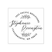 Aangepaste elegante script- en klauterbladeren | A Rubberstempel (Afrduk)