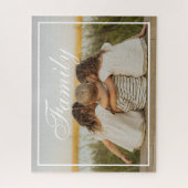 Aangepaste Elegante Script Familie Foto Legpuzzel (Verticaal)