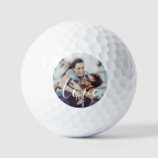 Aangepaste Elegante Script Love Photo Golfballen (Voorkant)