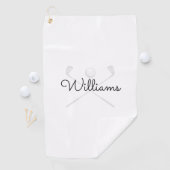 Aangepaste Elegante Script Naam Golfclubs Golfhanddoek (Insitu)