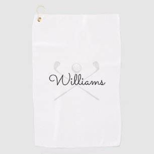 Aangepaste Elegante Script Naam Golfclubs Golfhanddoek