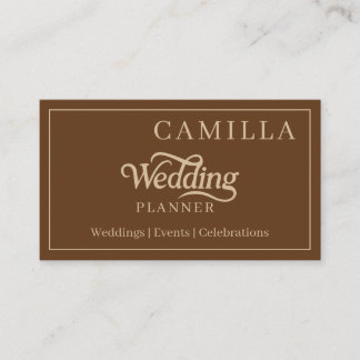 Aangepaste elegante script trouwplanner bedrijfsau visitekaartje