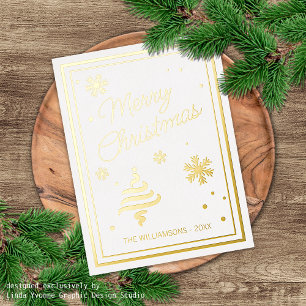 Aangepaste elegante seizoensgroeten ontwerp folie feestdagen briefkaart