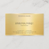 Aangepaste Elegante Sjabloon Modern Faux Gold Visitekaartje (Achterkant)