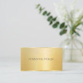 Aangepaste Elegante Sjabloon Modern Faux Gold Visitekaartje (Staand voorkant)