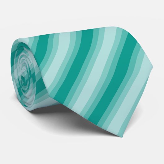 Aangepaste Elegante Sjabloon Trendy Blauwgroen Str Stropdas (Opgerold)