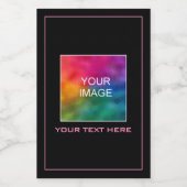 Aangepaste elegante Sjabloon Uw foto Afbeelding of Wijn Etiket (Enkel label)