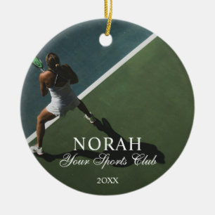 Aangepaste Elegante Sportclub Minimaal Foto Orname Keramisch Ornament
