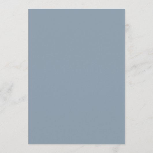 Aangepaste Elegante Stoffige Blauwe Kalligrafie Br Menu (Achterkant)