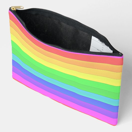 Aangepaste Elegante Strepen Regenboog Kleur Abriko Etui (Open)