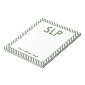 Aangepaste Elegante Strepen SLP Speech Patholoog Notitieblok (Linkerzijde)