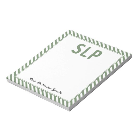 Aangepaste Elegante Strepen SLP Speech Patholoog Notitieblok (Linkerzijde)