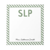Aangepaste Elegante Strepen SLP Speech Patholoog Notitieblok (Voorkant)