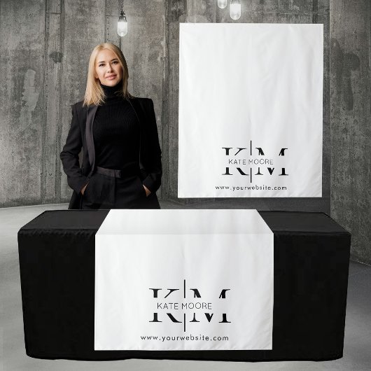 Aangepaste Elegante Tafel Runner Banner Wit Wandkleed