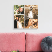 Aangepaste Elegante Trouwfamilie Fotocollage Canvas Afdruk (Insitu (Woonkamer))