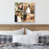 Aangepaste Elegante Trouwfamilie Fotocollage Canvas Afdruk (Insitu (Slaapkamer))