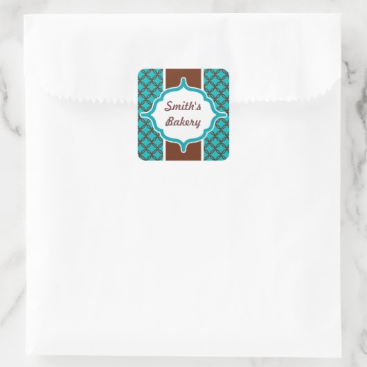 Aangepaste Elegante Turquoise Sticker (Tas)