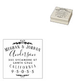 Aangepaste Elegante Typografie Bruiloft Retouradre Rubberstempel (Gestempeld)