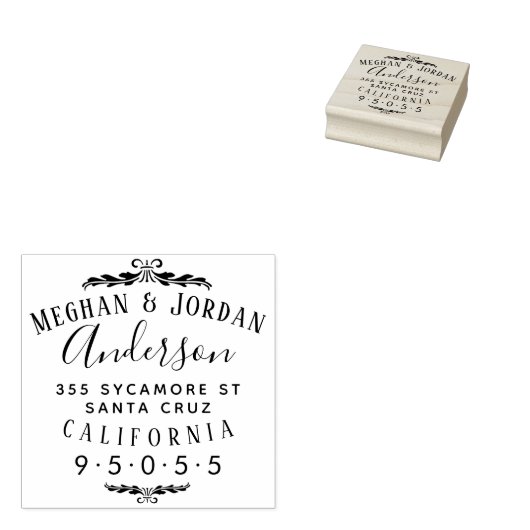 Aangepaste Elegante Typografie Bruiloft Retouradre Rubberstempel (Gestempeld)